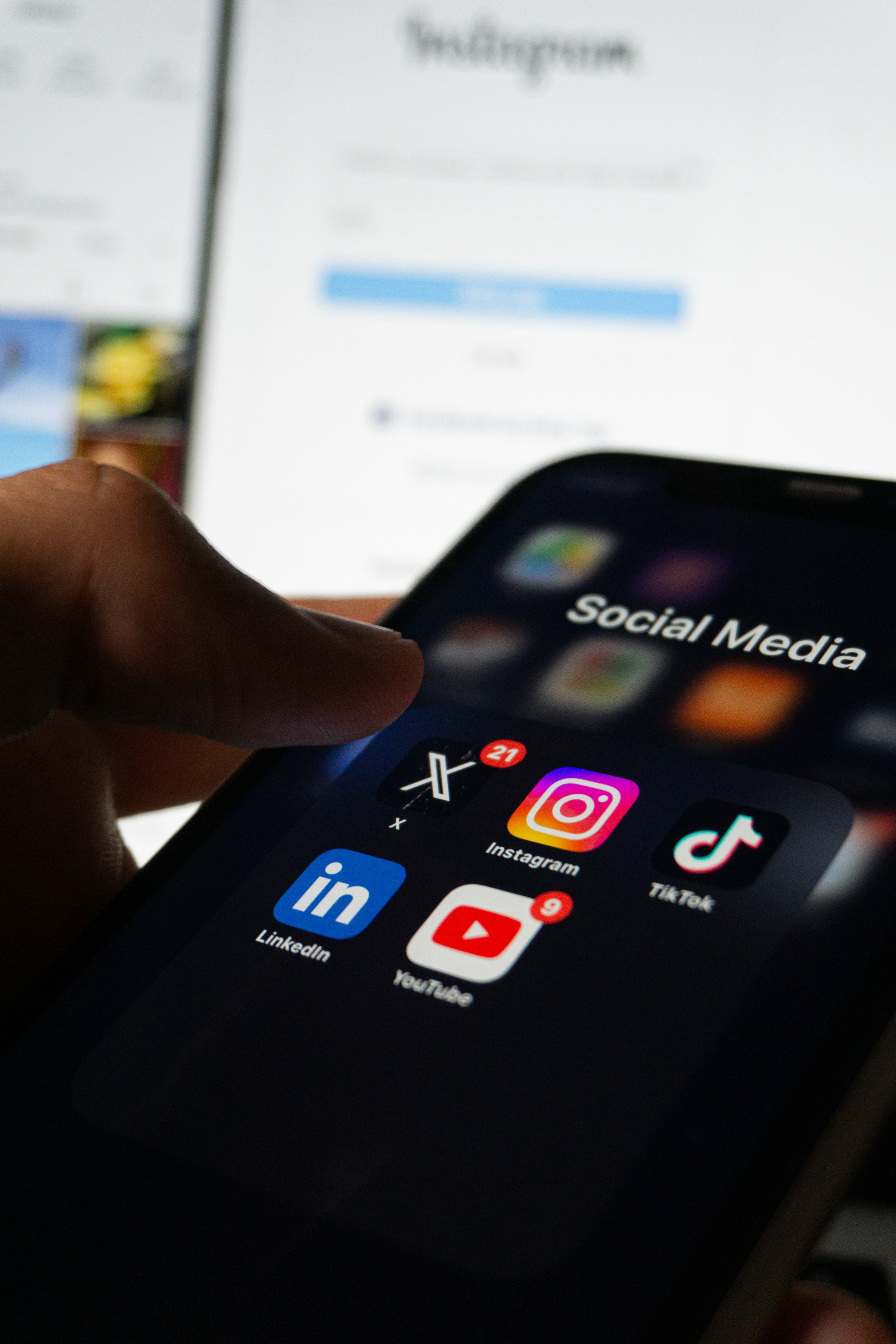 Social media apps on a smartphone